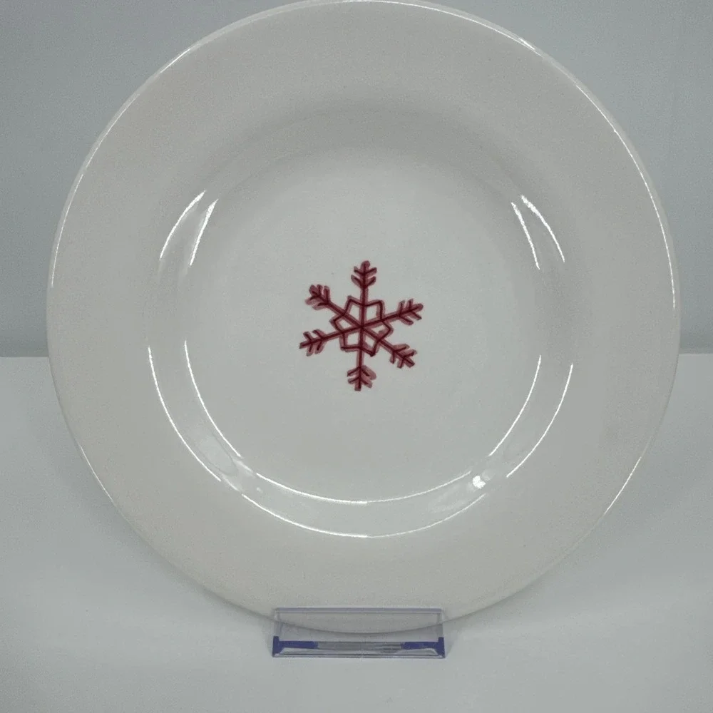 Pottery Barn KEEPSAKE SNOWFLAKE Desert Plate ~ 8.25